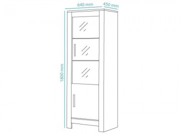 1 deur vitrine mona 2