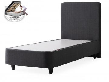 1 persoons boxspring aluna met opbergruimte  antraciet  zonder matras