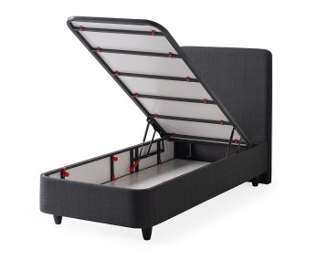 1 persoons boxspring aluna met opbergruimte  antraciet kleur