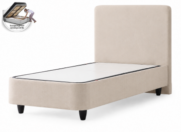 1 persoons boxspring aluna met opbergruimte  beige  zonder matras