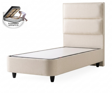 1 persoons boxspring boucle met opbergruimte   cremekleur  zonder matras 2