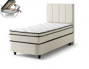 1 persoons boxspring linea met opbergruimte   cremekleur   met matras 0
