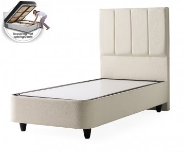 1 persoons boxspring linea met opbergruimte   cremekleur   zonder matras 0