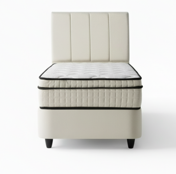1 persoons boxspring linea met opbergruimte   cremekleur
