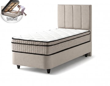 1 persoons boxspring linea met opbergruimte  taupe  incl matras