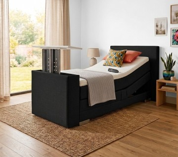 1 persoons elektrische boxspring kubic met tv lift zwart