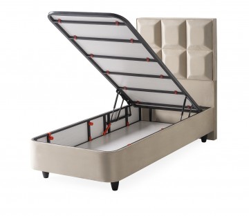 1 persoons opbergbed leo open bakken velvet beige
