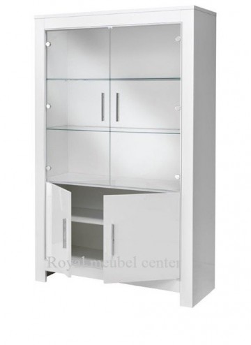 2 deurs vitrine hoogglans wit detail royal meubel center 0