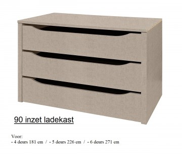 3 laden inzetkast 90 9