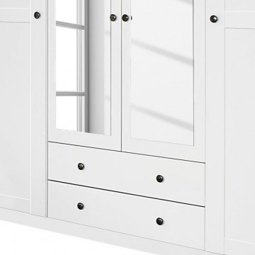 5 6 deurs laden met spiegel deuren linnenkast 226 cm 271 cm alpine wit