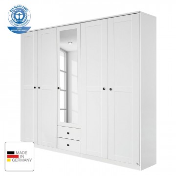 5 deurs laden met spiegel deuren linnenkast 226cm alpine wit kledingkast swiss wit 2 royal meubel center royal bedden wwwroyalmeubelcenternl