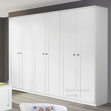 6 deurs linnenkast 271cm alpine wit kledingkast swiss wit 2 royal meubel center royal bedden wwwroyalmeubelcenternl