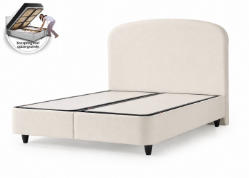 Boxspring alice met opbergruimte   cremekleur    zonder matras 0