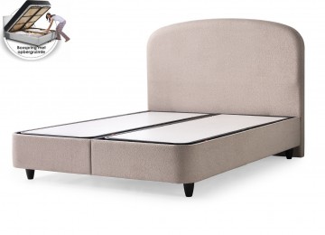 Boxspring alice met opbergruimte   taupe   zonder matras