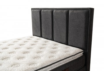 Boxspring alpen grijs opbergbed detail
