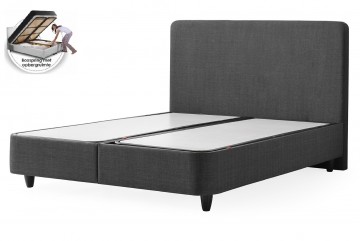 Boxspring aluna met opbergruimte   antraciet   zonder matras