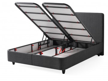 Boxspring aluna met opbergruimte   antraciet