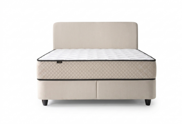 Boxspring aluna met opbergruimte   beige kleur   incl matras set