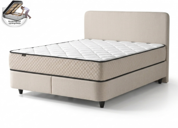 Boxspring aluna met opbergruimte   beige kleur   incl matras
