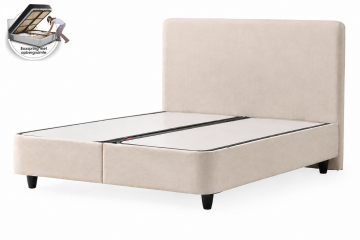 Boxspring aluna met opbergruimte   beige kleur   zonder matras