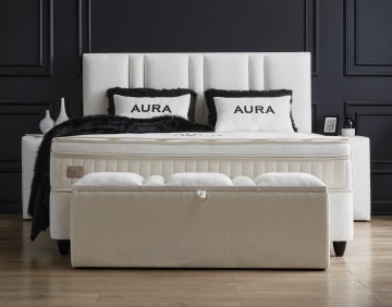Boxspring aura opbergbed complete set met nachtkasten