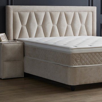 Boxspring azur opbergbed zijkant