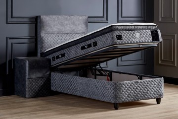 Boxspring babylon eenpersoons opbergbed complete set 0