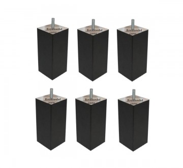 Boxspring bedden meubelpoten set 6 stukszwart kleur