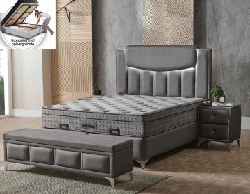 Boxspring berlijn opbergbed complete set