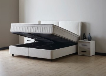 Boxspring bianca opbergbed open bek