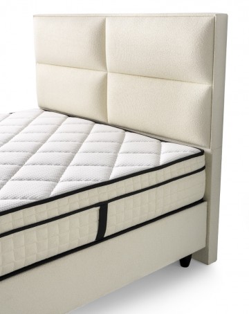 Boxspring boucle hoofdbord  cremekleur 0
