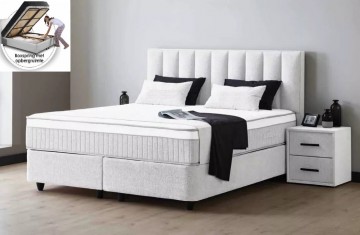 Boxspring ecru opbergbed complete set