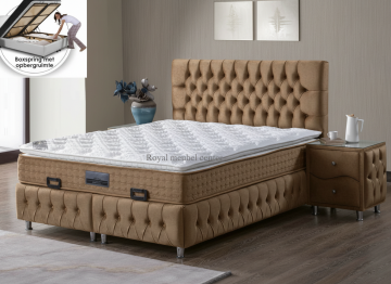 Boxspring florance opbergbed bruin