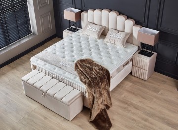 Boxspring jazz opbergbed complete set boven kant