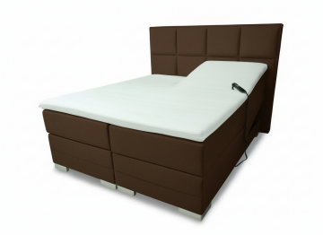 Boxspring konings elektrisch complete set bruin