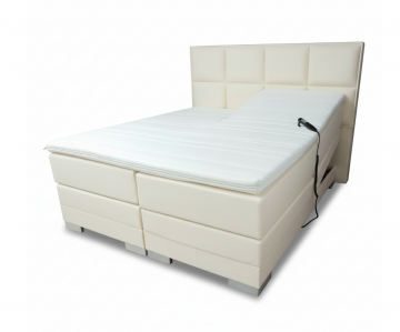 Boxspring konings elektrisch complete set cream