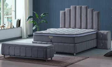 Boxspring kroon opbergbed grjs