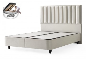 Boxspring leo opbergbed velvet ecru zonder matras 0