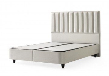 Boxspring leo opbergbed velvet ecru zonder matras