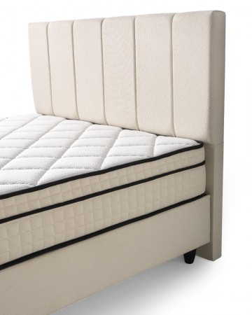 Boxspring linea hoofdbord   cremekleur