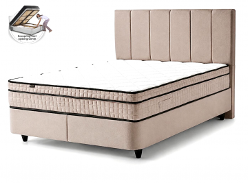 Boxspring linea met opbergruimte   taupe   incl matras