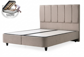 Boxspring linea met opbergruimte   taupe   zonder matras 0