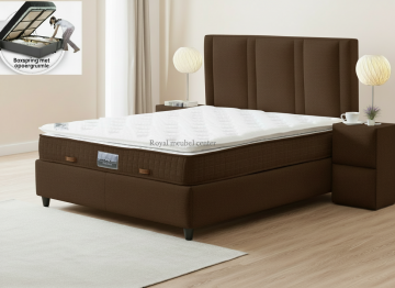 Boxspring lucca opbergbed bruin 0