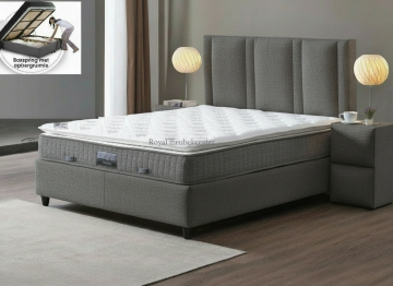 Boxspring lucca opbergbed grijs 0