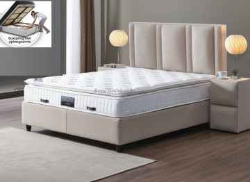 Boxspring lucca opbergbed zand