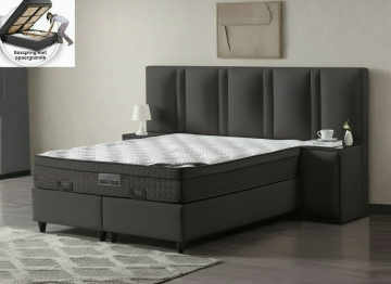 Boxspring lucca xl opbergbed antraciet