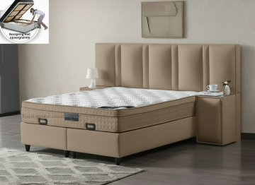Boxspring lucca xl opbergbed taupe