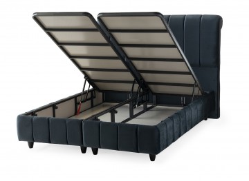 Boxspring maas opbergbed open bakken