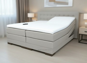 Boxspring madrid elektrisch complete set grijs