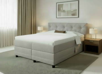 Boxspring milano elektrisch complete bedden set grijs